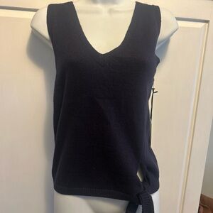 Simply Vera Wang Women’s XS Navy Blue Sweater Lurex Tank Top w/Side Tie $50